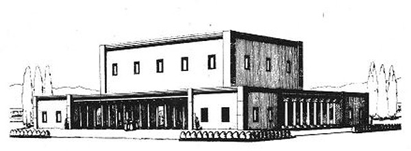 Reconstruction drawing of the apadana or audience hall at Pasargadae