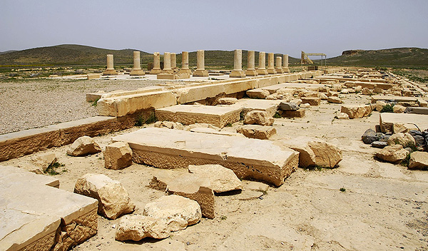 Ruins of the structure thought to be the private royal residence at Pasargadae