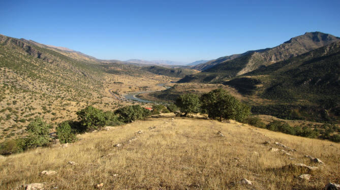 The Greater Zab River and valley near Barzan