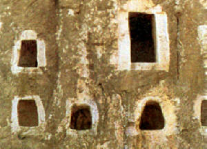 Sassanid Ossuary Tombs in a Khark Island cliff face