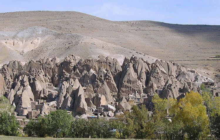 Kandovan Village from across the valley - a close up