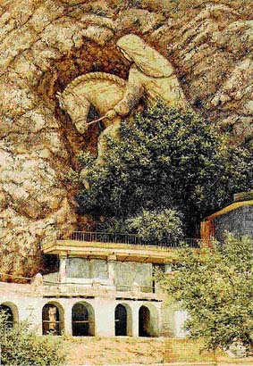 Stylized representation of a fleeing royal